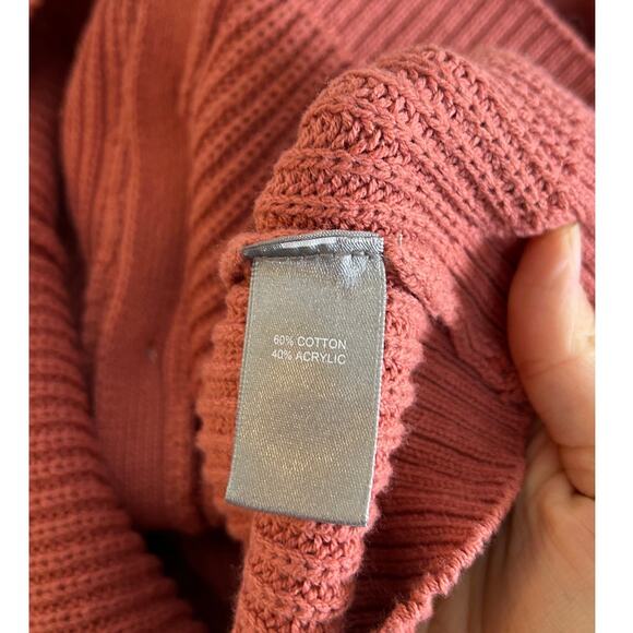 Marled Reunited Clothing Women's Sz L Mauve Ruffle Shoulder Cardigan #0378 - Picture 7 of 11